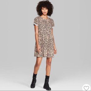 Wild Fable Leopard Print Babydoll Dress